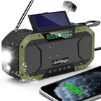 Emergency Radio Waterproof Bluetooth Speaker, Portable AM FM Radio by Libovgogo