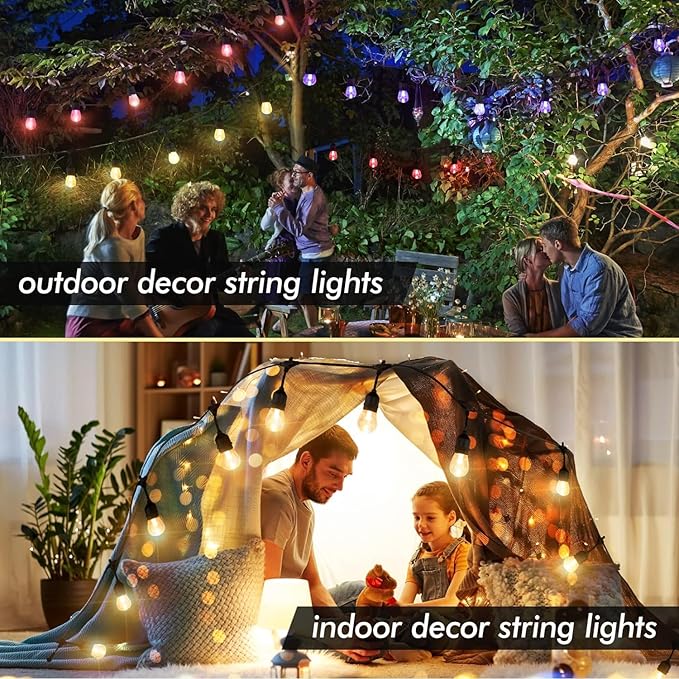 Auroraworld 24FT RGB Outdoor String Lights, Dimmable Color Changing Waterproof - Image 4