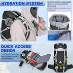 IGOLUMON 60L Hiking Backpack Waterproof Camping Backpack - Image 5
