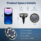 SOLPEX Solar Ground Lights 12 Pack, Solar Pathway Lights Outdoor Waterproof - Image 3