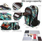 FENGDONG 40L Waterproof Lightweight Outdoor Daypack Hiking, Travel Backpack - Image 3