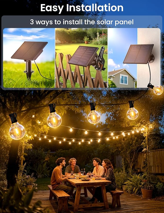 Brightever 50FT Solar String Lights Outdoor - Image 6