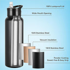 VEGOND 40 oz Insulated Water Bottle Bulk Stainless Steel Metal Water Bottles - Image 2