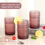 ZMOWIPDL Vintage Glassware Drinking Glasses Set of 6, 15 oz Hobnail Glass Cups - Image 3
