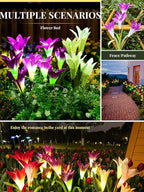 GIGALUMI Solar Outdoor Flower Lights, 4 Pack Waterproof Solar Garden Light - Image 5