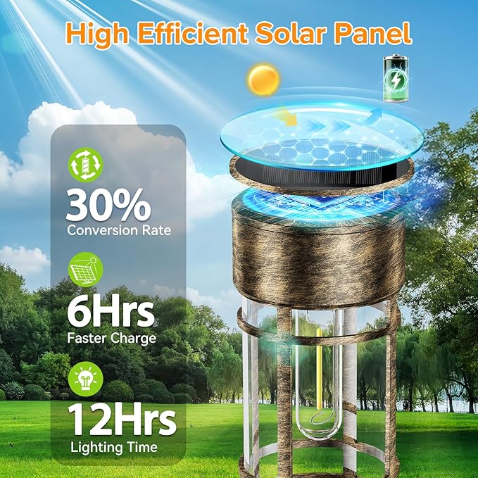 LETMY 12 Pack Brown Solar Pathway Lights Outdoor, Bright Solar Lights Outdoor - Image 5
