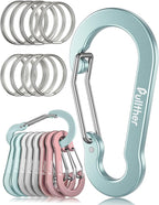 9PCS Carabiner Keychain Clip, 2.7" Large Aluminum Carabiner Clips by pulltherfishing