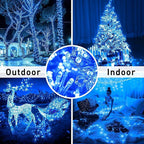 JMEXSUSS 33ft 100 LED Blue Christmas Tree Lights, Battery Operated Christmas - Image 6