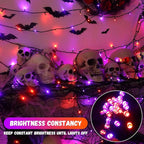 200LED Orange and Purple String Lights 63 Ft Halloween Light 8 Modes Twinkle - Image 3