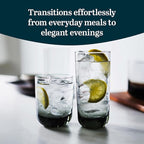 Libbey Polaris Tumbler and Rocks Glass Cups Set, Smoke Hue Mixed Drink Glasses - Image 2