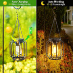 Solar Hanging Lanterns Outdoor: 2 Pack Metal Solar Hanging Lights - Image 5