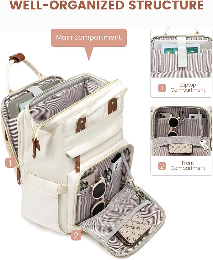 LOVEVOOK Laptop Backpack for Women, 17.3'' Waterproof Nurse Bag Teacher Work - Image 2