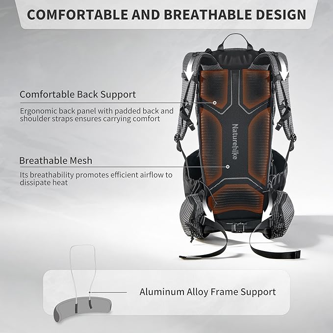 Naturehike 30L Rock 2.0 Upgraded Internal Frame Hiking Backpack - Image 2