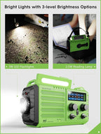 Raynic Weather Radio, 5000mAh/18500mWh Solar Hand Crank Emergency Radio - Image 2