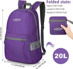 G4Free 20L Lightweight Packable Backpack Travel Hiking Daypack Foldable Backpack - Image 2