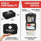 M2 BASICS 300 Piece First Aid Kit, 40 Items, Compact Emergency Medical Kit - Image 3