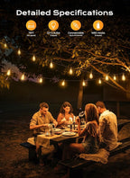 Brightown Outdoor String Lights, 75FT 22+2 LED ST38 LED Patio Lights - Image 2