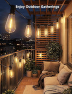 10FT Outdoor String Lights, ST40 Shatterproof Vintage Edison Bulbs, Indoor - Image 6