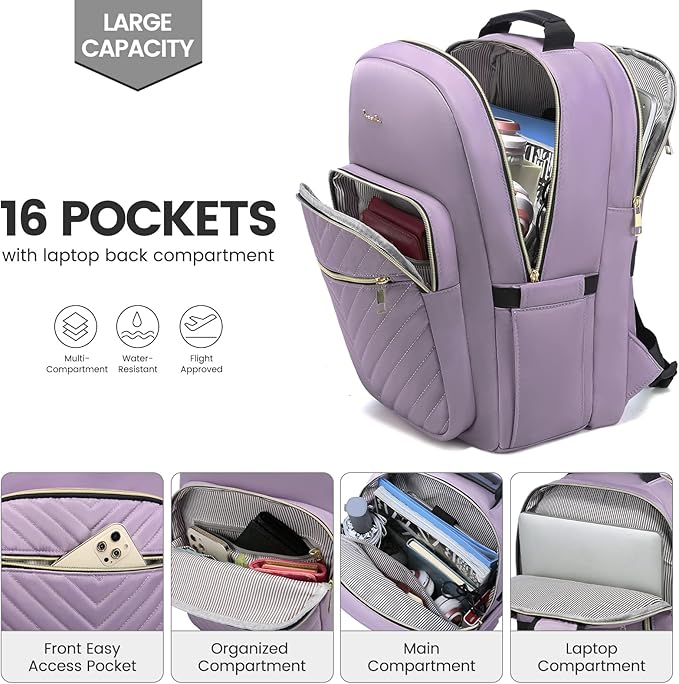 LOVEVOOK Laptop Backpack for Women 18.4 inch, Cute Womens Travel Backpack Purse - Image 2