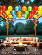 G40 LED Outdoor Lantern String Lights, 27.5FT Multicolor Patio String Lights - Image 3