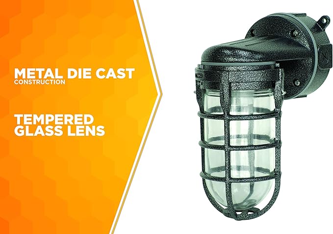 Woods L1707SVBLK Wall Mount Light in Hammered Black Finish Sturdy Die Cast - Image 3