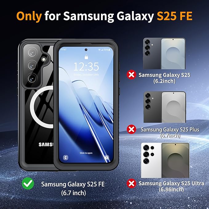 ANTSHARE Magnetic for Samsung Galaxy S25 FE Case, Waterproof - Image 2