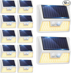vighep 12Pack White Solar Lights Outdoor Motion Sensor, 3000K Warm Light/3 by Vighep