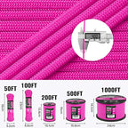 Paracord Rope 750 lb - 500ft 5/32" Parachute Cord 4MM 12-Strand para Cord - - Image 5