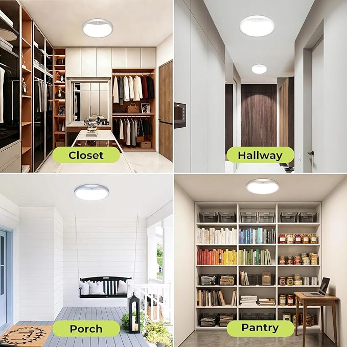 hepside 4 Pack Motion Sensor Ceiling Light Wired, 3000K/4000K/6500K LED Flush - Image 6