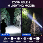 RECHOO Tactical Flashlight 4 Pack, Bright Zoomable LED Flashlight - Image 2
