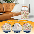 Tissue Box Cover Square, Watercolor Pink Roses Tissue Box Holder Waterproof - Image 4