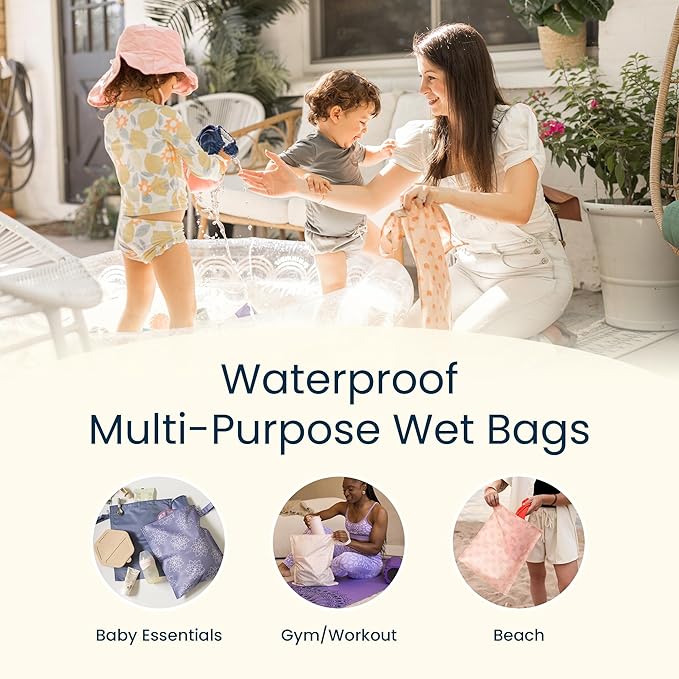 Tiny Twinkle Mess Proof Wet Bags | 2-Pack Reusable Waterproof Wet Bags - Image 8