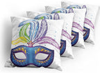 Ambesonne Mardi Gras Throw Pillow Cushion Case Pack of 4, Modern Accent - Image 5