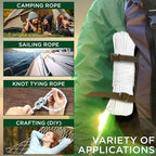 TECEUM Rope – 90 Feet x 3/8 Inch – White – Strong All-Purpose Utility Rope – - Image 5