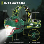 Dysaim Kids Headlamp, Rechargeable T-Rex Dinosaur Headlamp - Image 9