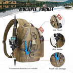 Piscifun Fishing Backpack with Rod Holder, Lightweight Sling Bag Storge Gear - Image 4
