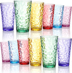 Bravario Hammered Plastic Drinking Tumbler, Dishwasher-Safe Premium Quality by Bravario