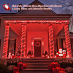 JMEXSUSS 400 LED Red Christmas Lights Indoor Outdoor, 132ft String Lights Plug - Image 3