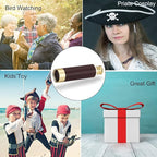 Pirate Monocular Telescope, 25x30 High Powered Zoomable Collapsible Brass - Image 7