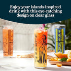 Libbey Zombie Clear Glass Tumbler Set, Vintage-Style Tiki Drinking Glasses Set - Image 3