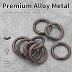 Gkeygo Key Ring Clip, 1 Inch Keychain Rings, 8 Pack Round Carabiner Clip - Image 2