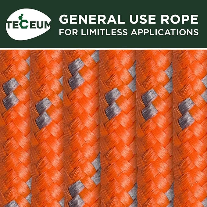 TECEUM Rope – 90 Feet x 1/4 Inch – Purple – Strong All-Purpose Utility Rope – - Image 9