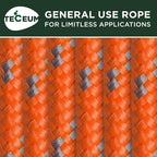 TECEUM Rope – 90 Feet x 1/4 Inch – Purple – Strong All-Purpose Utility Rope – - Image 9