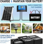 20W 12V/24V Solar Panel Kit, Monocrystalline Solar Battery Trickle Charger - Image 6