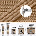 Paracord Rope 550 lb - 200ft 5/32" Parachute Cord 4MM 7-Strand para Cord - - Image 5