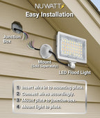 NUWATT 50W LED Flood Light, 3CCT 3000K/4000K/5000K Selectable, IP65 Waterproof - Image 9