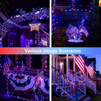 JMEXSUSS 2 Pack Red White and Blue Solar Lights, Each 100 LED 33FT Solar Fairy - Image 8