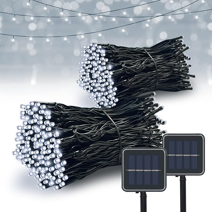 Vimorg Solar String Lights Outdoor, 2 Pack 79FT 200 LED Waterproof Solar by Vimorg