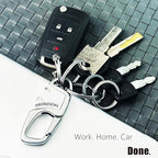 Keychain with Carabiner Clip, 4 Heavy Duty Key Rings and D Ring - Image 4