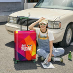 Don't Touch Me Funny Travel Luggage Cover-Neon Geometric Stretchable Airplane - Image 4
